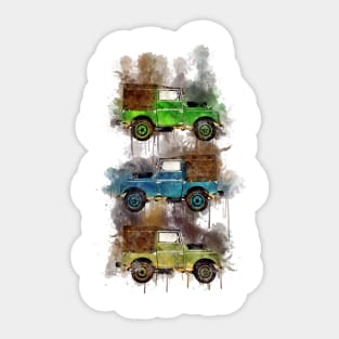 3 Land Rover Series 2 splash art Sticker